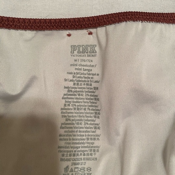 Victoria Secret PINK Push-up Ribbed Maroon Bikini Top & Hipster Cheeky Bottoms - Picture 10 of 10